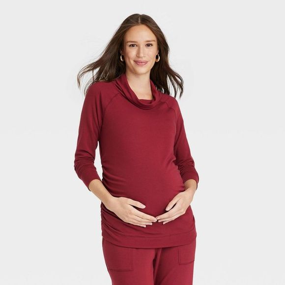 Pullover Maternity Sweatshirt - Isabel Maternity by Ingrid & Isabel Red XXL - Picture 1 of 1